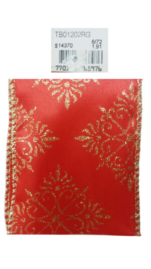 Cinta Alambrada 2.5"*10Y Rojo/Dorado